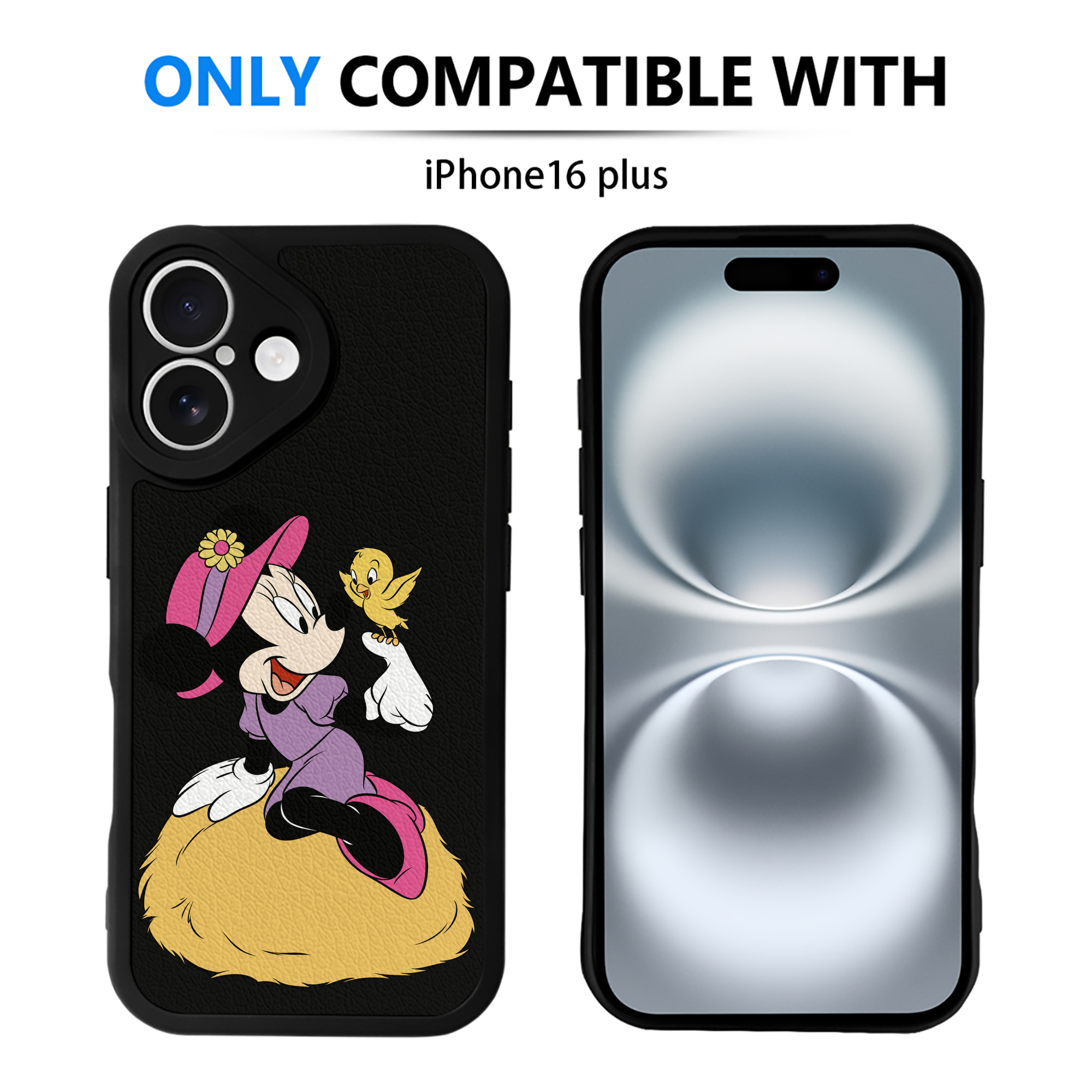 （画像用） ミッキーマウス Mickey Mouse 【iPhone 16シリーズ対応】シリコンスマホケース（レザー調） 材質：シリコン
